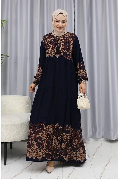 sefamerve Φόρεμα Juicy Pattern 4082-04 Navy Blue