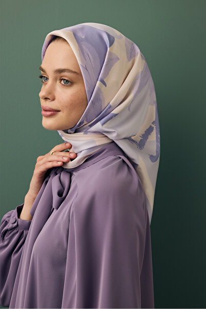Qef Floral Violet Twill Light League Scarf