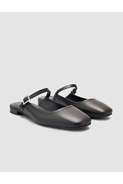 Cabani 100% Genuine Leather Black Women's Ballerinas