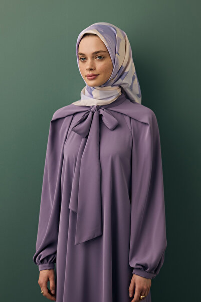 Qef Floral Violet Twill Light League Scarf