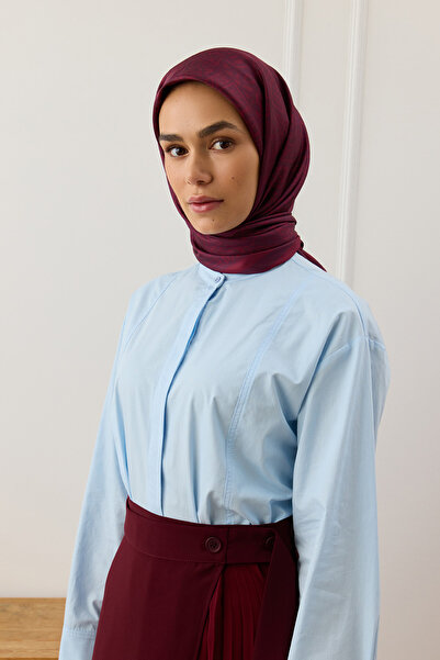 Qef Twill Silk Scarf Tina Burgundy