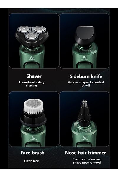sharpdo Electric Shaver for Men, Rechargeable Electric Razors 4 in 1 Trimmer Kit for Wet & Dry Shaving