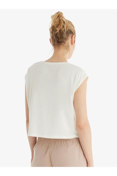 Blackspade Γυναικείο κοντομάνικο Modal Cream T-Shirt Παντελόνι Σετ 60561-63