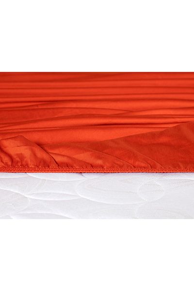 Madame Coco Orange Satin Bed Sheet - Ciel Double 100% Cotton Elastic