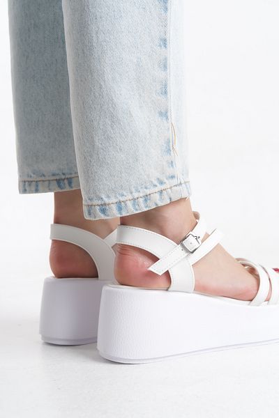 Limeo High Wedge Sole Cross Thin Strip Open Top Buckle Summer Women's Sandals Shoes