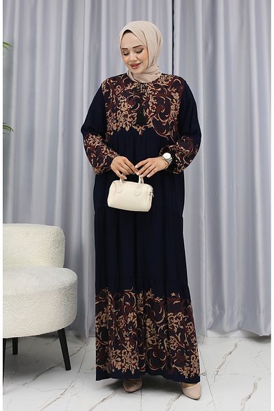 sefamerve Φόρεμα Juicy Pattern 4082-04 Navy Blue