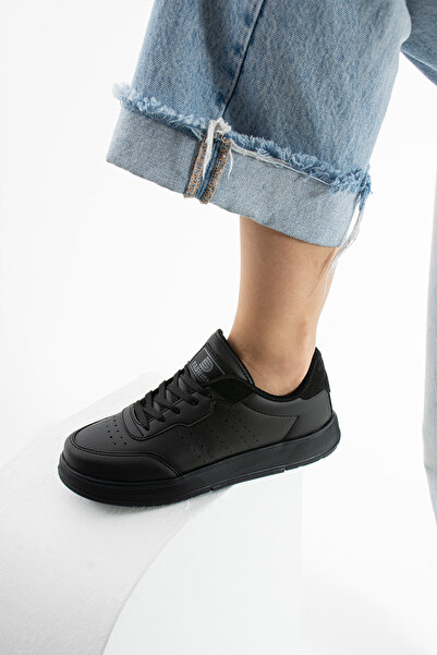 Getcho Feyen Kadın Siyah Kadın Spor Ayakkabı Düz Taban Rahat Günlük Kullanım İçin Yazlık Hafif Sneaker