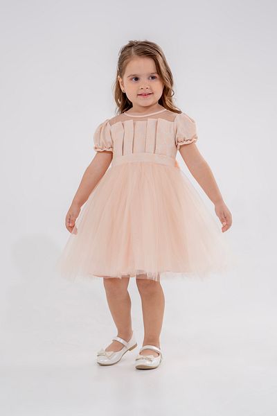 Eray Kids Βραδινό φόρεμα για κορίτσια με ζακάρ πλισέ με σχέδια
