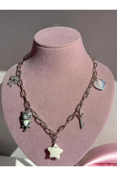 Reorah Collection Star Cat Charm Necklace-Star Cat Charm Necklace