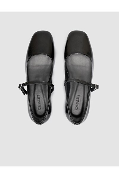 Cabani 100% Genuine Leather Black Patent Leather Women's Ballerinas