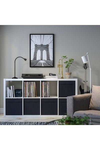 IKEA DRÖNA Storage Box – 33x38x33 cm, Black, Collapsible Fabric Organizer