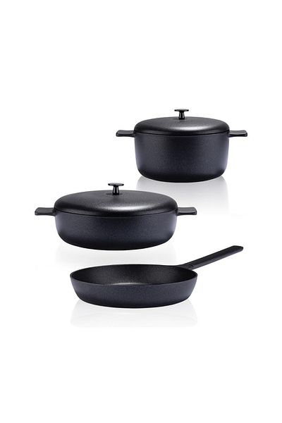 CooknKeep Black Pearl Pot Set of 3 2