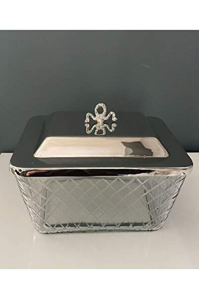 LAMEDORE DİKDÖRTGEN KAPAKLI SAKLAMA KABI NİKEL 25,5X20X14 CM