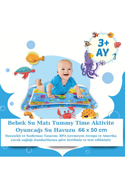 omilife Bebek Su Matı Tummy Time Aktivite Oyuncağı Su Havuzu