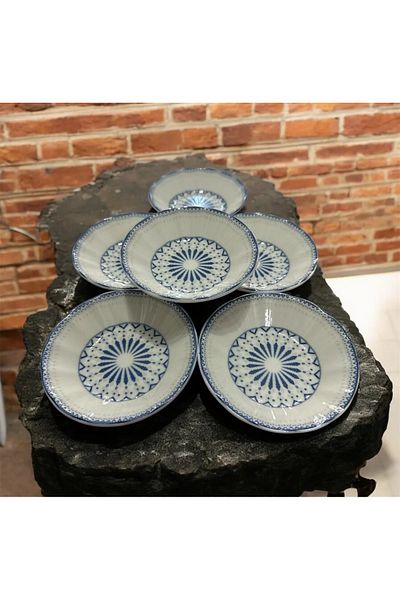FAYA HOME Digital Patterned Porcelain Tea Plate 12 Pieces Güral E48