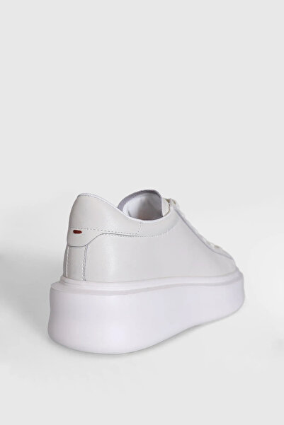 Lufian Tommy  Erkek Deri Sneaker  Beyaz