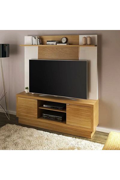 Danube Home وحدة تلفزيون زويو الحائطية حتى 65 بوصة - بني/عاجي، الطول 160 × العرض 40 × الارتفاع 180 سم