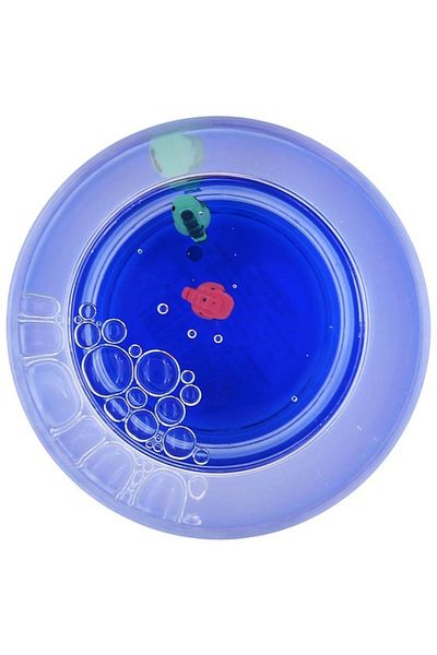 BM GİFT DESİGN Glass with floating figurines, blue, seahorse pattern, 250ml