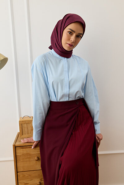 Qef Twill Silk Scarf Tina Burgundy