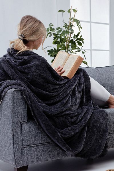 Mislina Home Wellsoft Blanket - Black Double Deluxe for Winter 200X220 cm