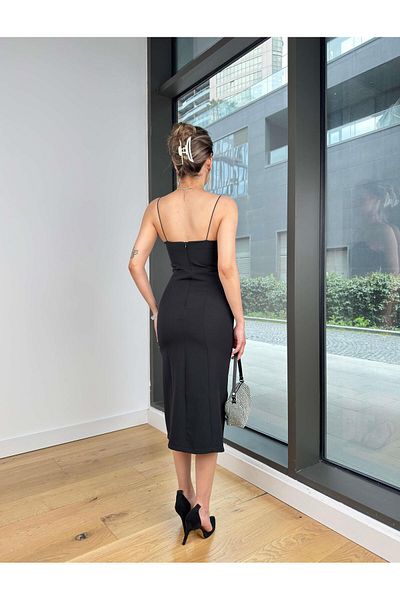 Afiş Butik Φόρεμα με σχοινί με σχισμή