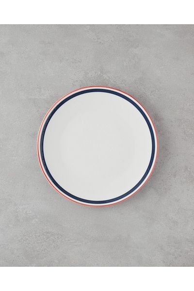 English Home Fanciful Bone Porcelain Serving Plate 25 cm Navy Blue-Red