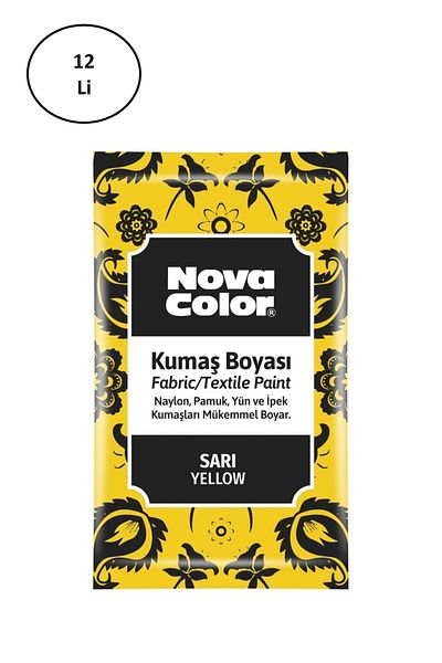 Alray Nova Color 12 Gr Powder Fabric Dye Yellow Nc-900 Pack of 12