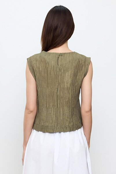 SHERIN Khaki Corded Blouse