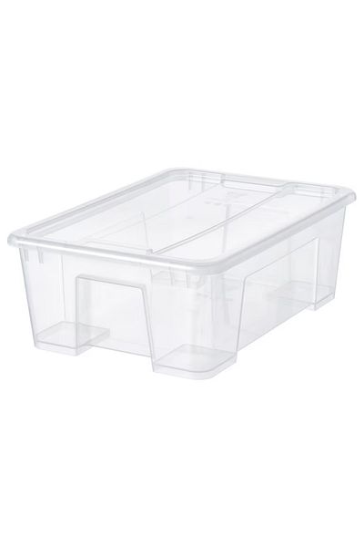 IKEA IKEA SAMLA Box with Lid – Transparent Storage, 39x28x14 cm, 11L