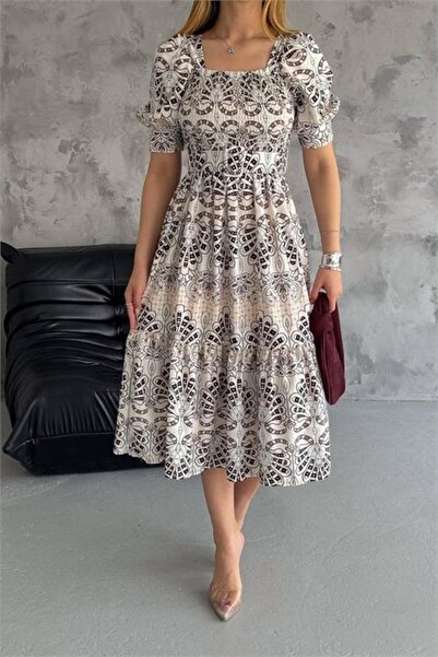 Dipmoda Dipmoda γυναικείο φόρεμα Ζώνη li Ποπλίνα υφασμάτινο καλοκαιρινό Με σχ...