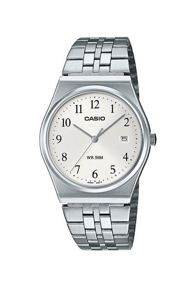 Casio Casio Men's Analog Quartz Watch with White Dial and Stainless Steel Strap MTP-B145D-7BVDF