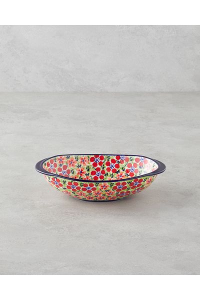 English Home Botanic Stoneware Boat Plate 25 cm Colorful