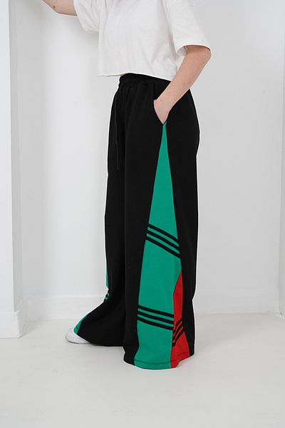 HayKids Girls Two Yarn Fabric Spanish Leg Striped Jogger Pants