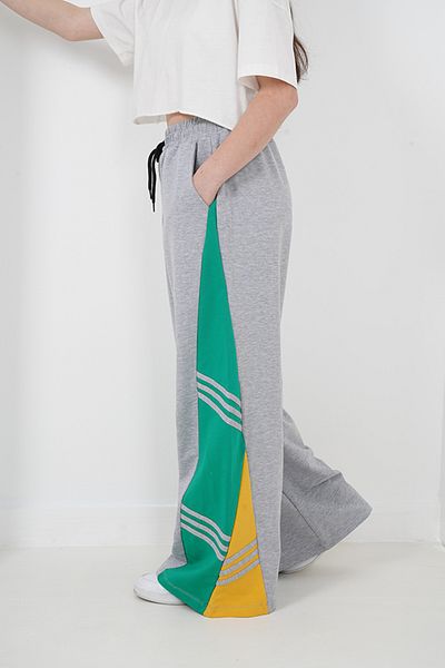 HayKids Girls Two Yarn Fabric Spanish Leg Striped Jogger Pants