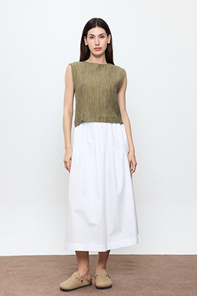 SHERIN Khaki Corded Blouse