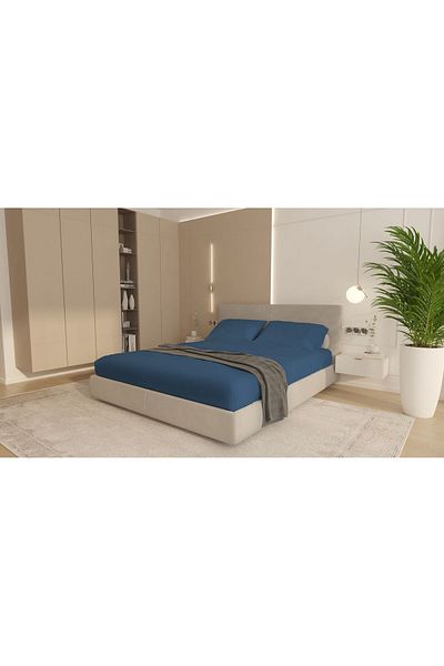 Home Still Blue Cotton Duvet Cover 90 X 200 Cm