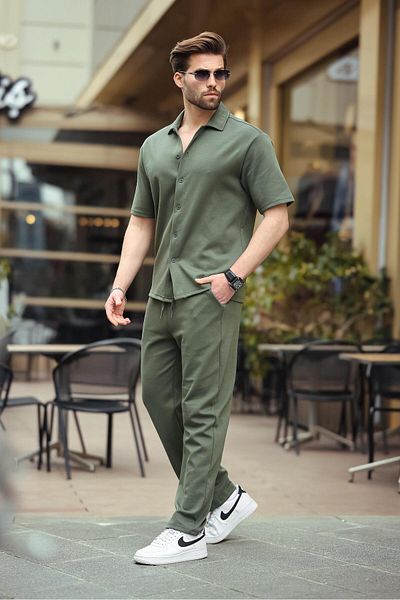 Madmext Ανδρικό Διπλό Σετ Khaki Basic E7313
