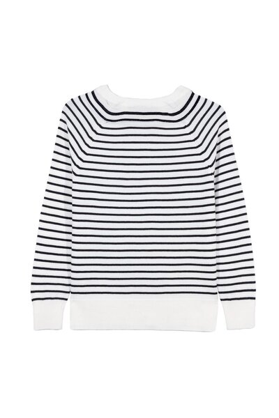 SHERIN Екрю велосипедний комір смугастий блуз