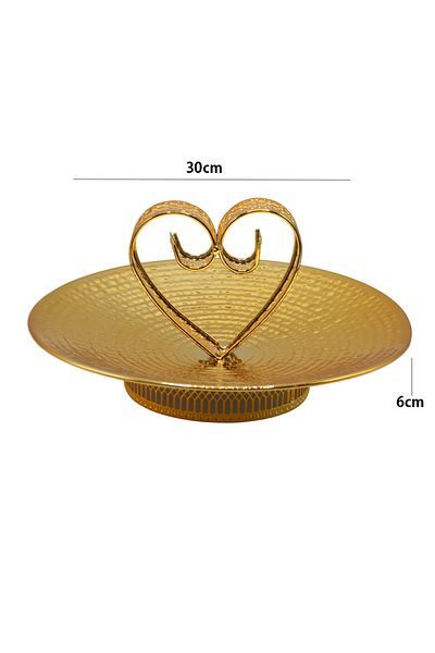 Genrics Stainless steel dessert serving platter with handle