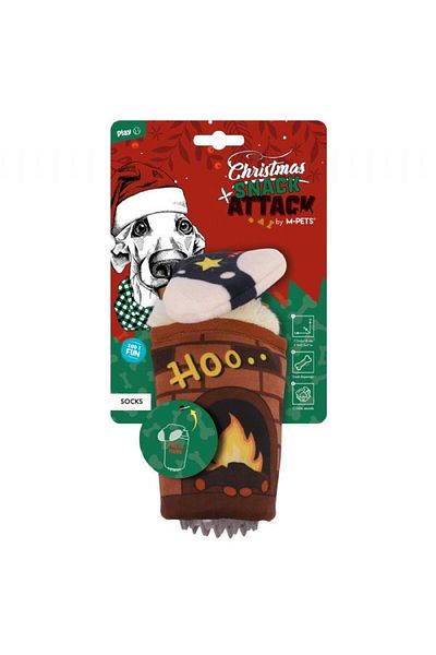 M-PETS Christmas Socks Snack Attack Dog Toy