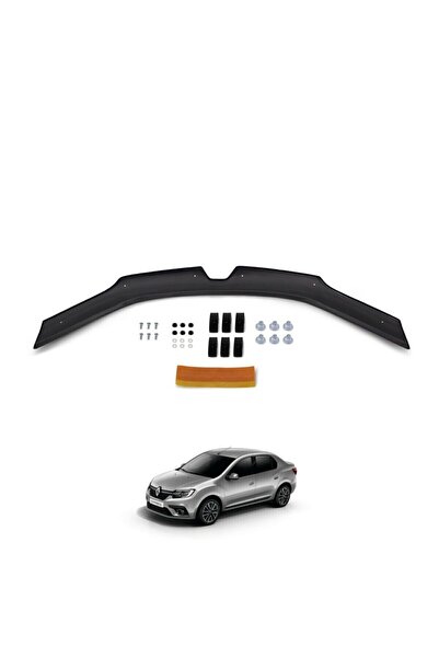 EUROCAP Renault Symbol Ön Kaput Koruma Rüzgarlığı 3mm Akrilik (ABS) Parlak Siyah Deflektör 2013->