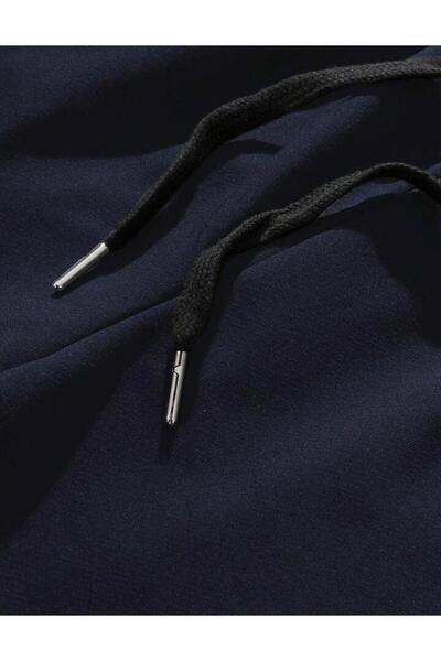 NO 601 Men's Navy Blue Plain Patternless Combed Cotton Shorts