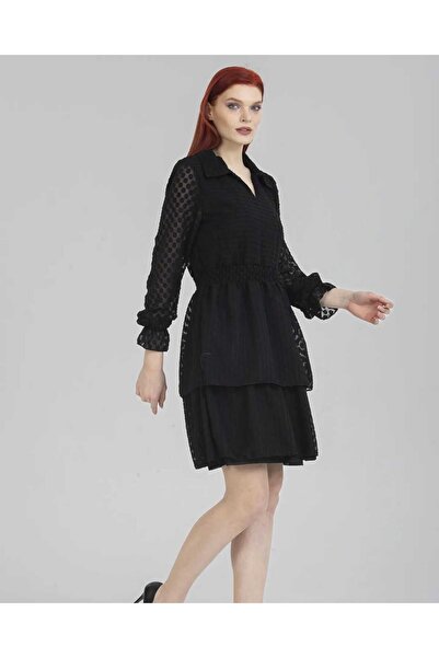 NAVY Πουά Φόρεμα Σιφόν Μίνι Μήκους