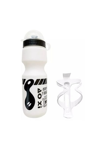 NO BRAND Water Bottle with Bicycle Holder - 650 ml - White