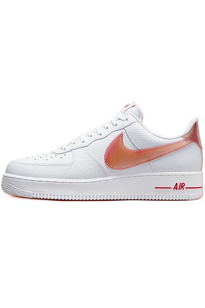 Nike Air Force 1'07 Jumbo Swoosh Leather Genuine Leather Men's Sneakers White Orange