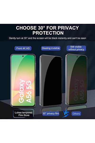 m.tk moveteck Samsung Galaxy A36 / A56 Uyumlu Hayalet Ekran Koruyucu Cam 5d Privacy Kırılmaz Ekran Koruyucu Camı