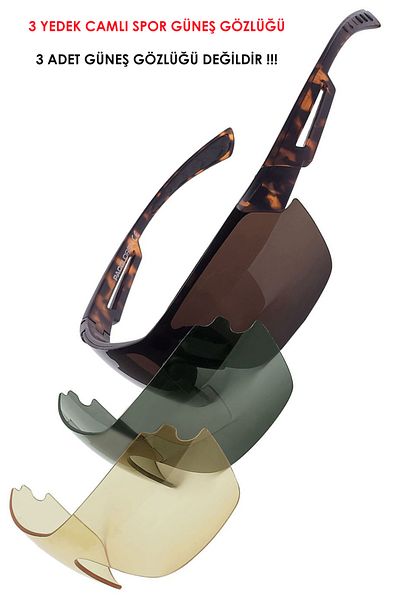 Pacoloren Paco Loren 3 Replaceable Men's Sports Sunglasses with Spare Glasses - PL1089