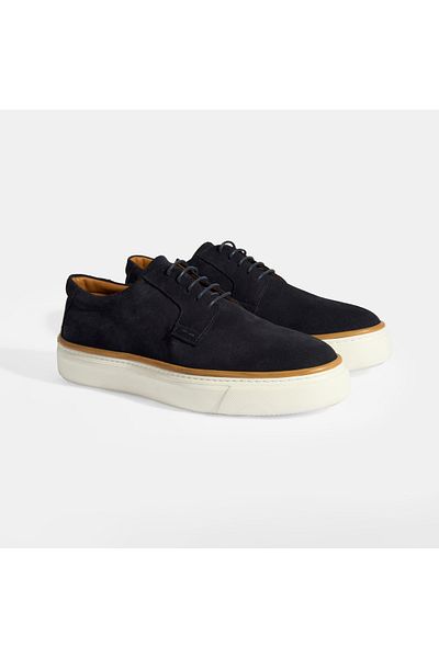 Desa Navy Blue Men's Lace-Up Suede Casual Shoes