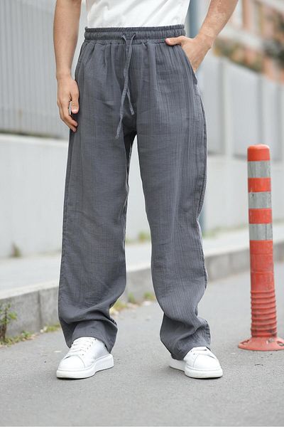Madmext Cotton Men's Trousers - 100% Relaxed Fit E6562