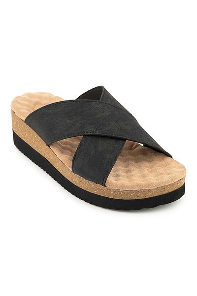 Muya Γυναικείες παντόφλες Fast Anatomical Sole Heel Spur Nubuck Μαύρο